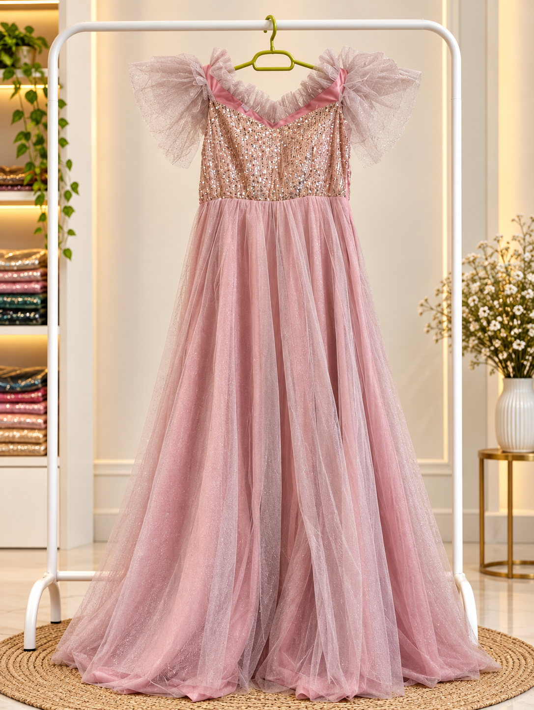 Blush Pink Sequin Gown