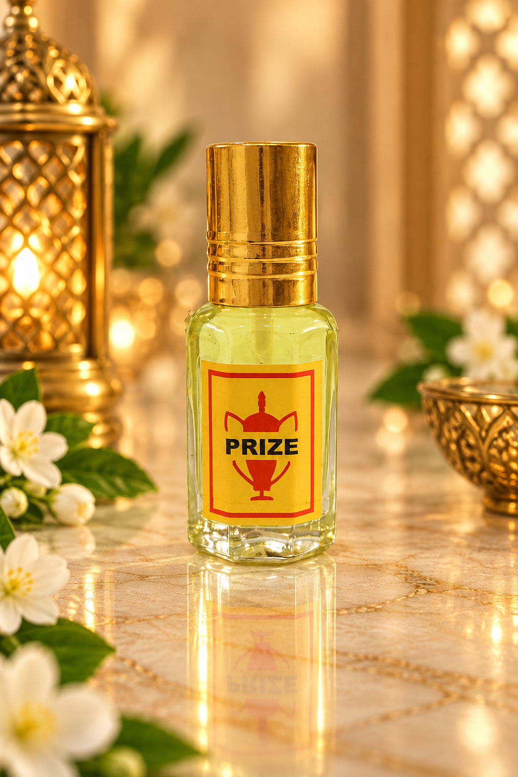 Prize Ittar pure attar perfume oil bottle with yellow label