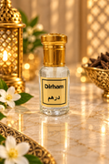 Dirham Ittar pure attar perfume oil bottle