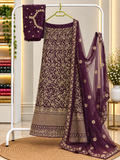 Purple Embroidered Lehenga