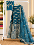 Teal Embroidered Lehenga