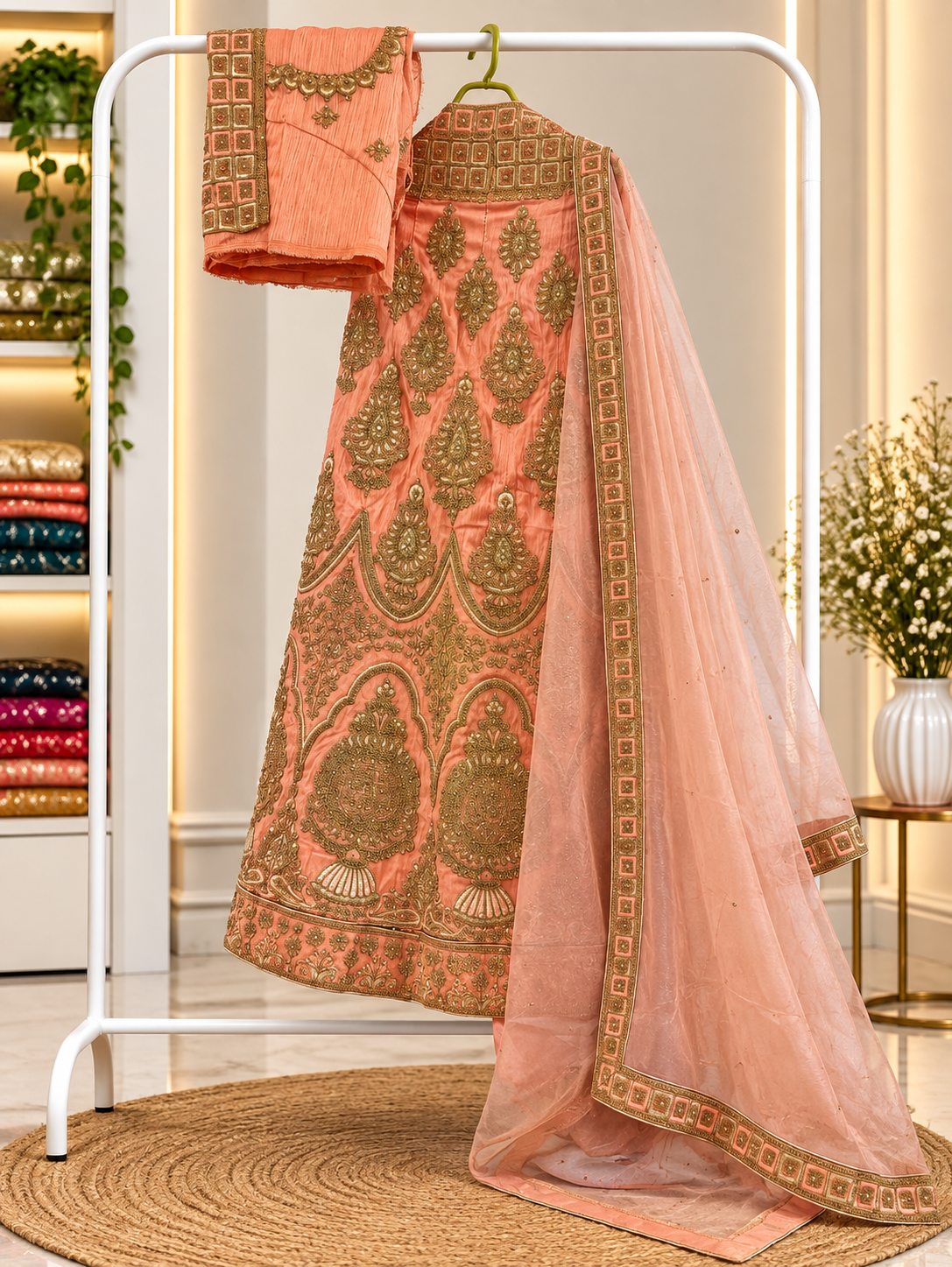 Lavender Embroidered Lehenga