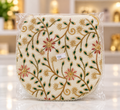 Cream Zardozi Embroidered Potli Bag Pearl Border