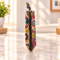 Kalamkari Floral Travel Pouch Yellow Red