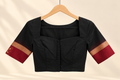 Black Cotton Blouse with Tribal Woven Border
