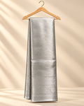 Silver Banarasi Brocade Silk Saree with Ogee Zari Weave