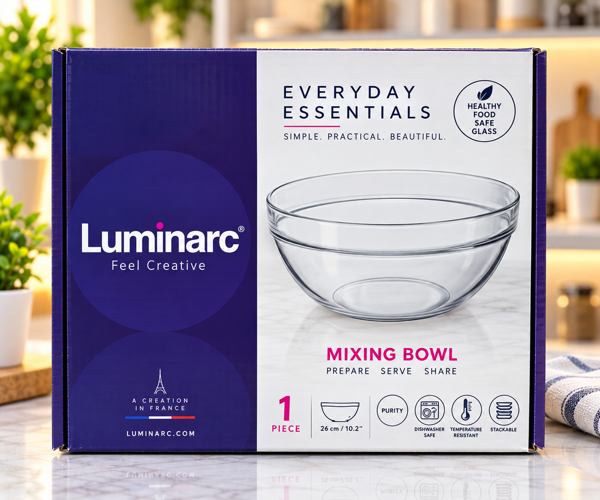 Luminarc 26cm glass mixing bowl everyday essentials
