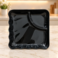Black melamine square plate