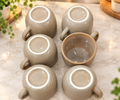 Grey taupe glazed ceramic mug set of 6