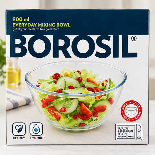 Borosil 900ml everyday microwavable glass mixing bowl