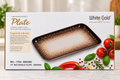 White Gold 14 inch brown rectangle plate WG-1709 in box