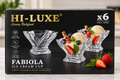 Hi-Luxe Fabiola crystal clear ice cream cup set of 6 128ml in box