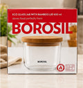 Borosil Eco 600ml borosilicate glass jar with natural bamboo lid