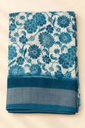 Blush Pink Shibori Tie-Dye Saree with Grey Self-Tone Border