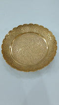 Brass Scalloped Pooja Thali - Flat