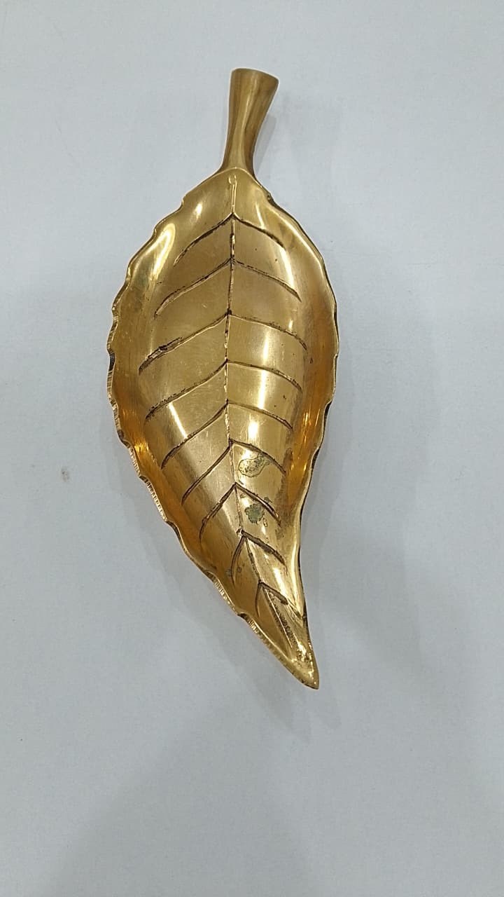 Brass Leaf Tray - Smooth Polished Finish
