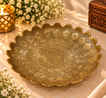 Brass Scalloped Pooja Thali - Deep