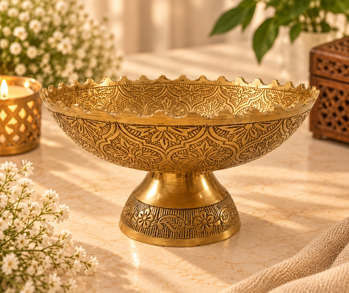 Brass Basket with Handle