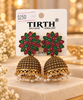 Gold Yellow Stone CZ Teardrop Ethnic Earrings