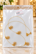 Gold Floral CZ Necklace Snowflake Pendants