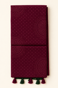Maroon Bandhani Kashmiri Cotton Saree - Front View