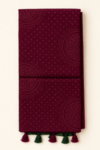 Maroon Bandhani Kashmiri Cotton Saree - Front View