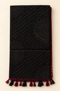 Red Bandhani Circle Motif Kashmiri Cotton Saree