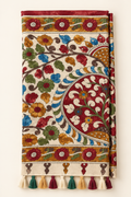 Ivory Kalamkari Print Kashmiri Cotton Saree