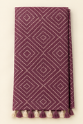 Plum Bandhani Diamond Print Kashmiri Cotton Saree
