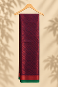 Deep Maroon Kanjivaram Pure Silk Saree - Front View