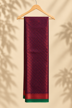 Deep Maroon Kanjivaram Pure Silk Saree - Front View