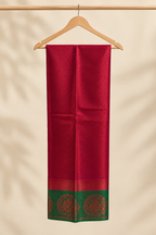 Crimson Red Kanjivaram Pure Silk Saree - Front View
