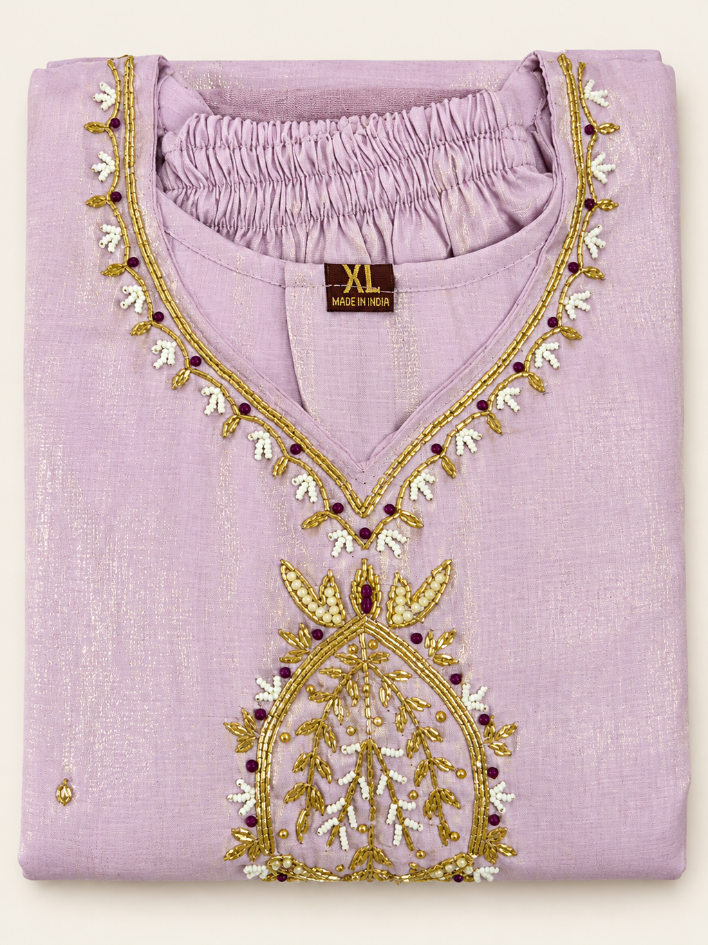 Purple Rose Chikankari Embroidered Kurta by JCF Jaykabiradesign