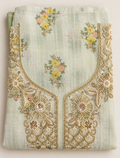 Baby Pink Tropical Lace Embroidered Linen Salwar Kameez Piece Unstitched