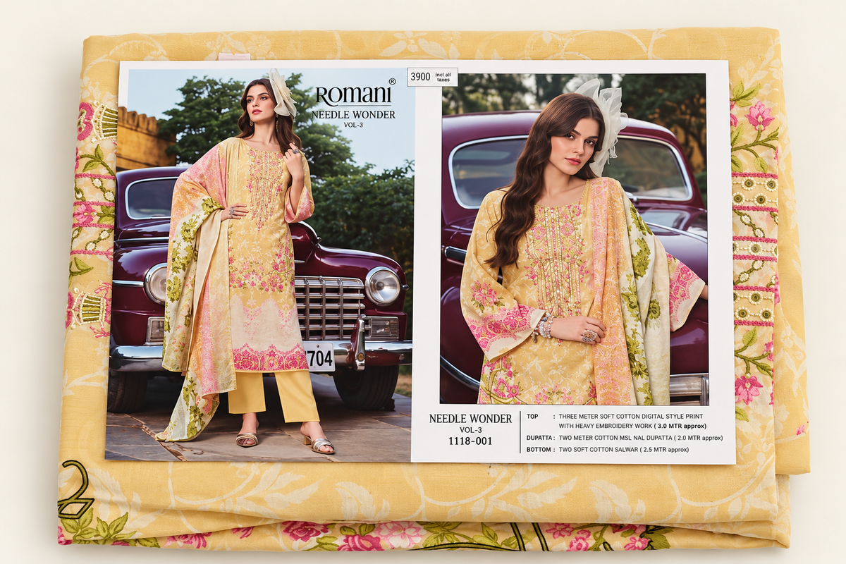 Kuleesh Lekha 73413 Green Floral Embroidered Sharara Salwar Kameez Piece