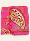 White Purple Floral Print Cotton Salwar Kameez Piece Unstitched