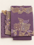 Mauve Floral Sequin Mirror Embroidered Salwar Kameez Piece Unstitched