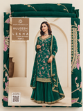 Kuleesh Shaniya 72153 Mustard Gold Zari Sharara Salwar Kameez Piece