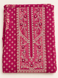 Wine Pearl Floral Embroidered Georgette Salwar Kameez Piece Unstitched