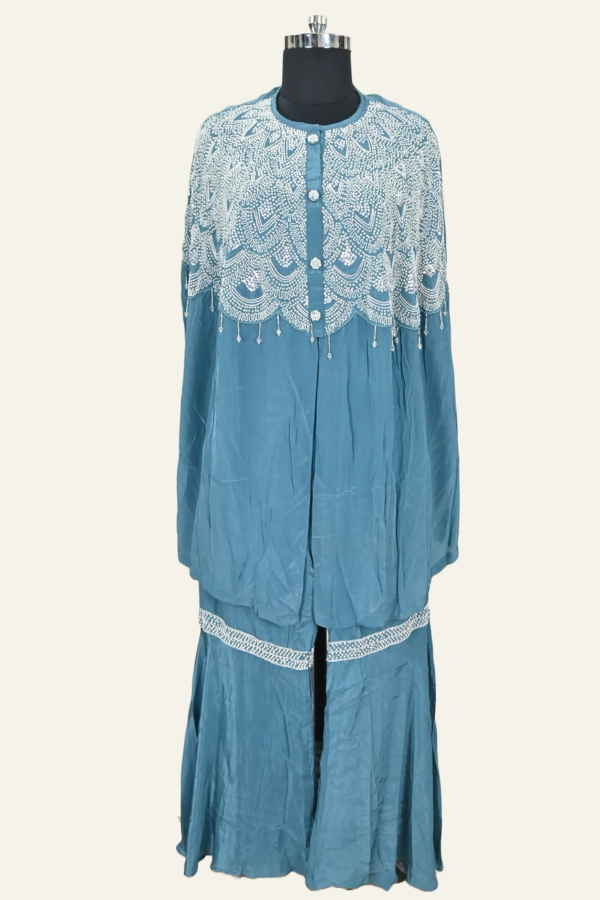 Boutique Beaded Embroidered Ensemble by Inaya Lifestyle | Blue