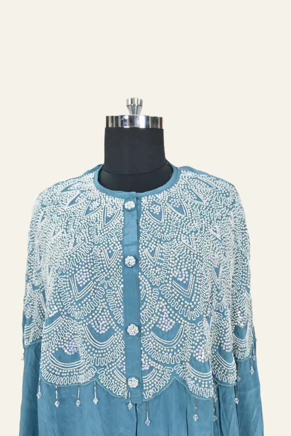 Boutique Beaded Embroidered Ensemble by Inaya Lifestyle | Blue