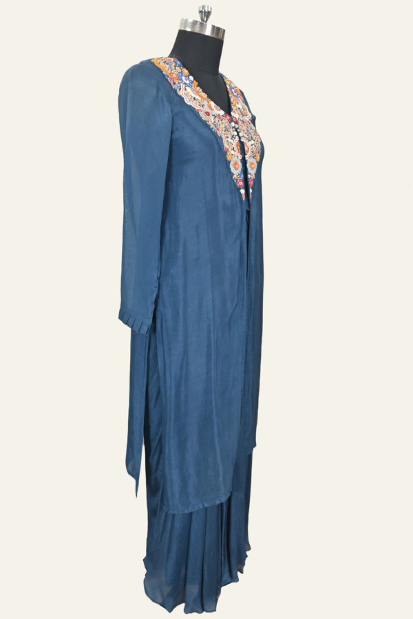 Embroidered Kaftan Set | Effortless Chic | Teal Blue | Inaya Lifestyle