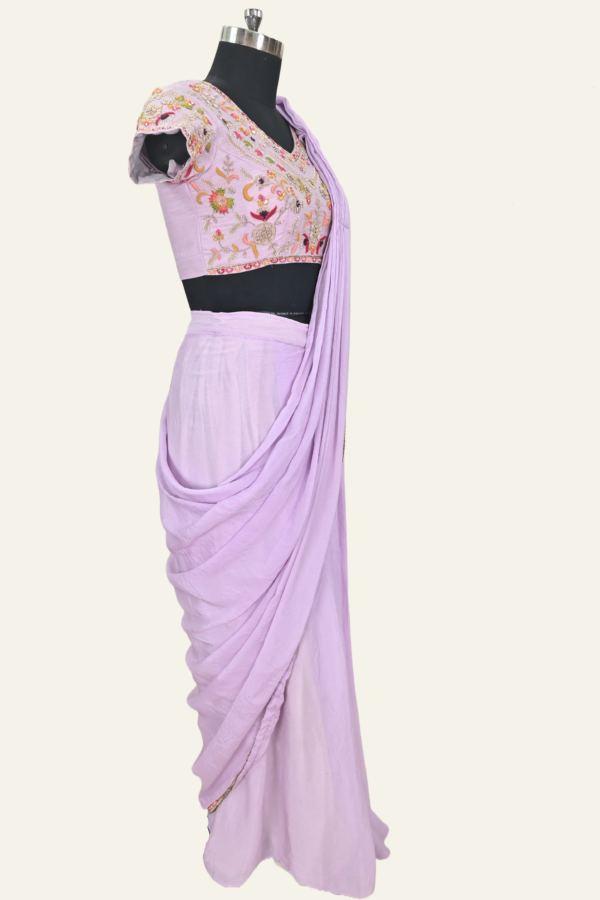 Luxury Pink Dual Toned Silk Saree With Crop Blouse | Inaya Lifestyle