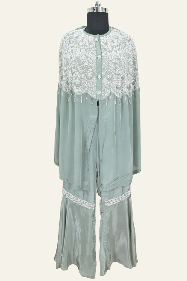 Boutique Light Green Embroidered Ensemble by Inaya Lifestyle