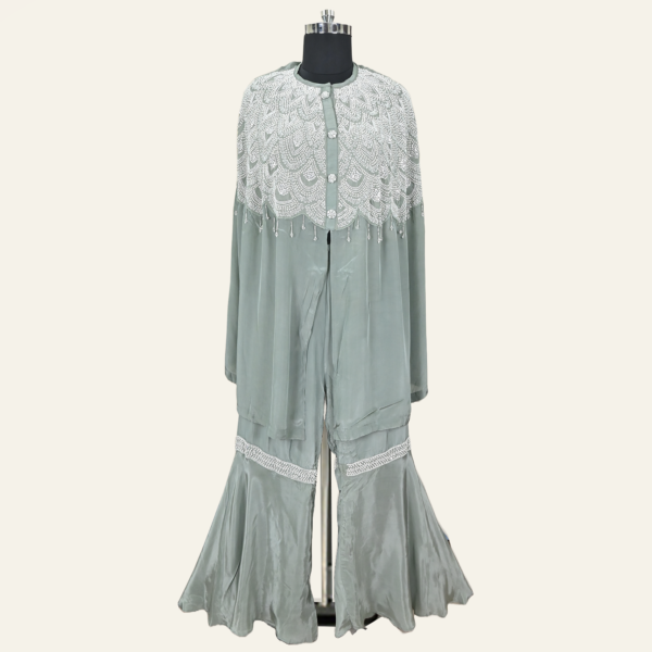 Boutique Light Green Embroidered Ensemble by Inaya Lifestyle