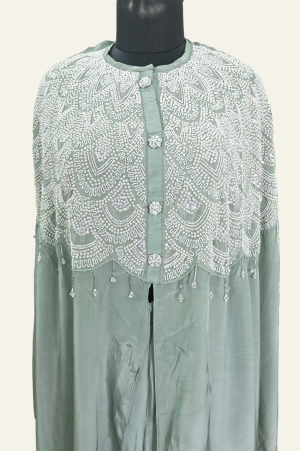 Boutique Light Green Embroidered Ensemble by Inaya Lifestyle - Image 2