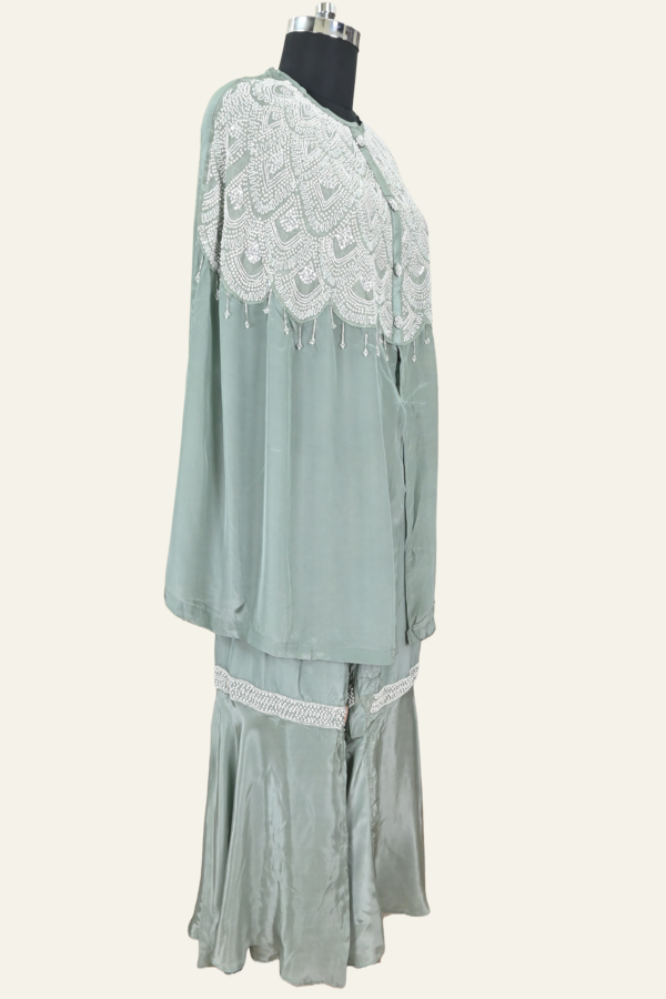 Boutique Light Green Embroidered Ensemble by Inaya Lifestyle