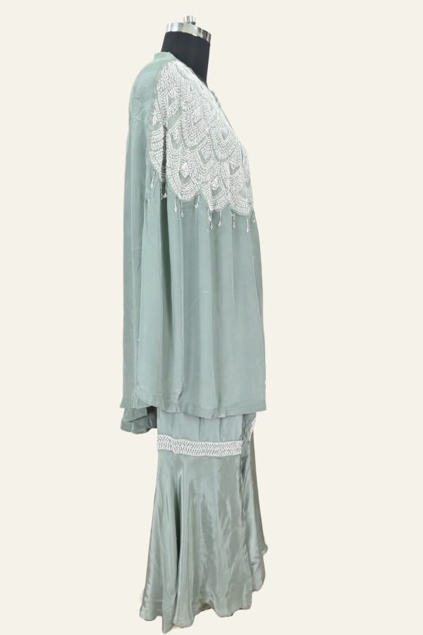 Boutique Light Green Embroidered Ensemble by Inaya Lifestyle